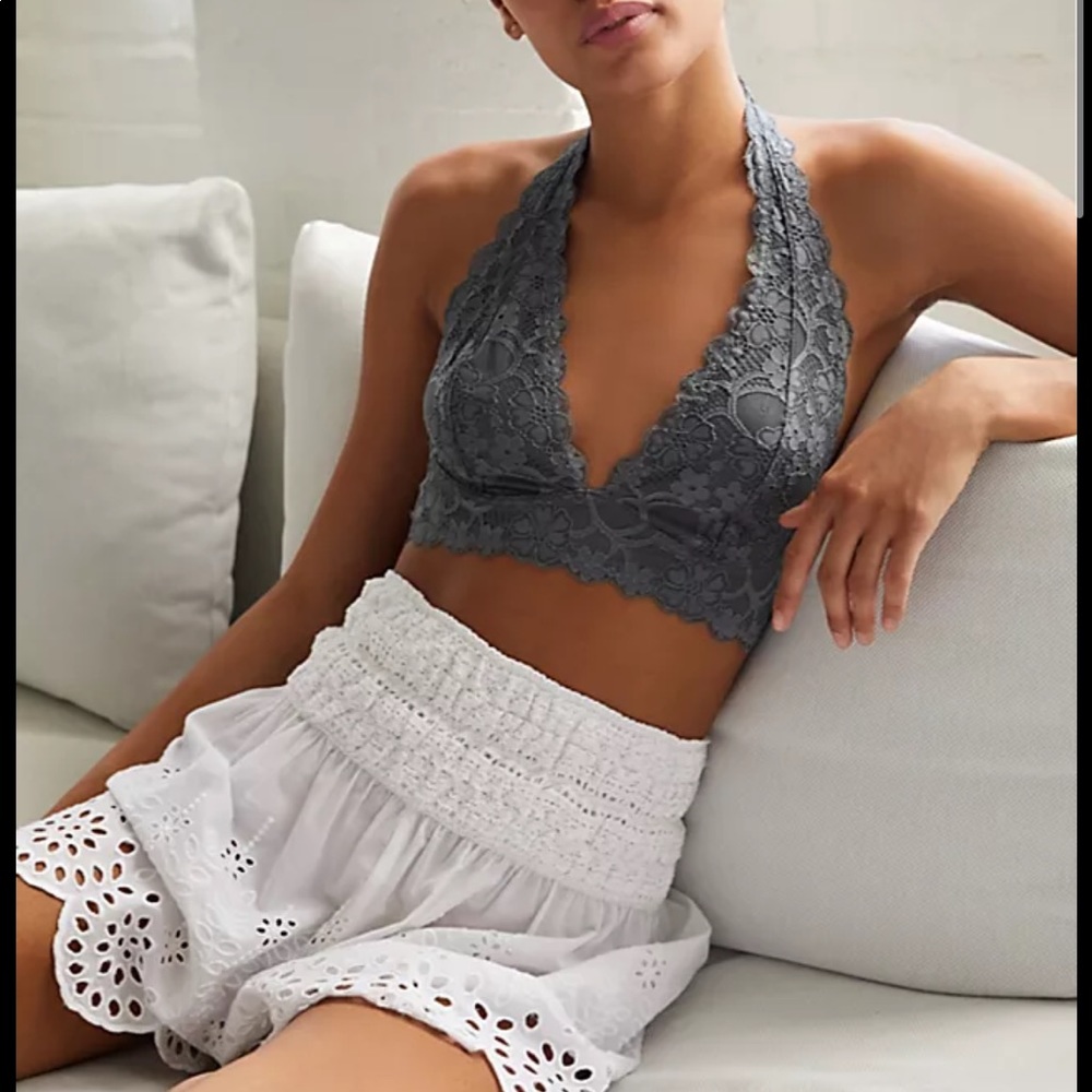 NWT XS Free People Galloon Lace halter bra